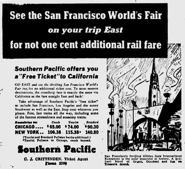 Train ad 1939