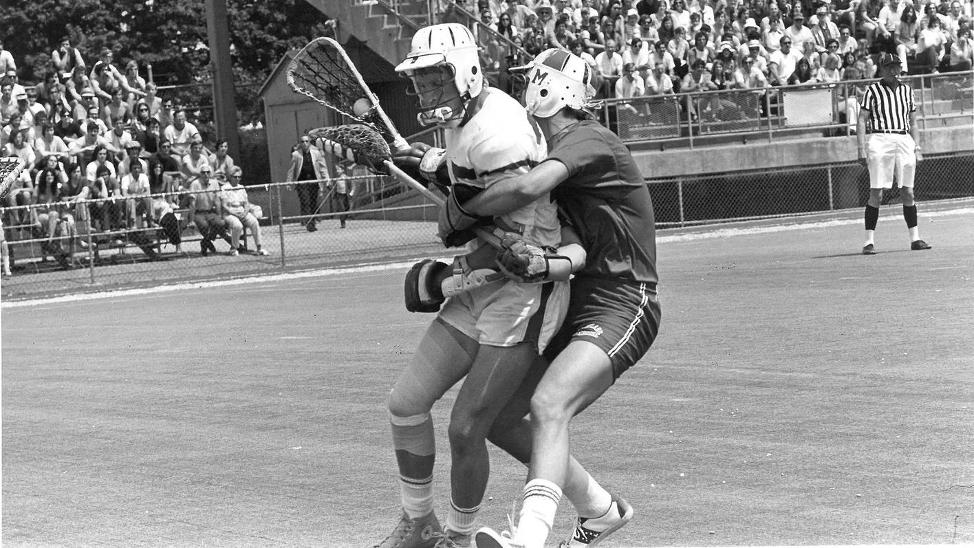 Cornell and Maryland in the 1971 DI men's lacrosse championship