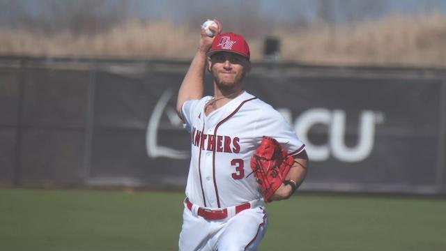 Kevin Batka pitches for Davenport baseball.